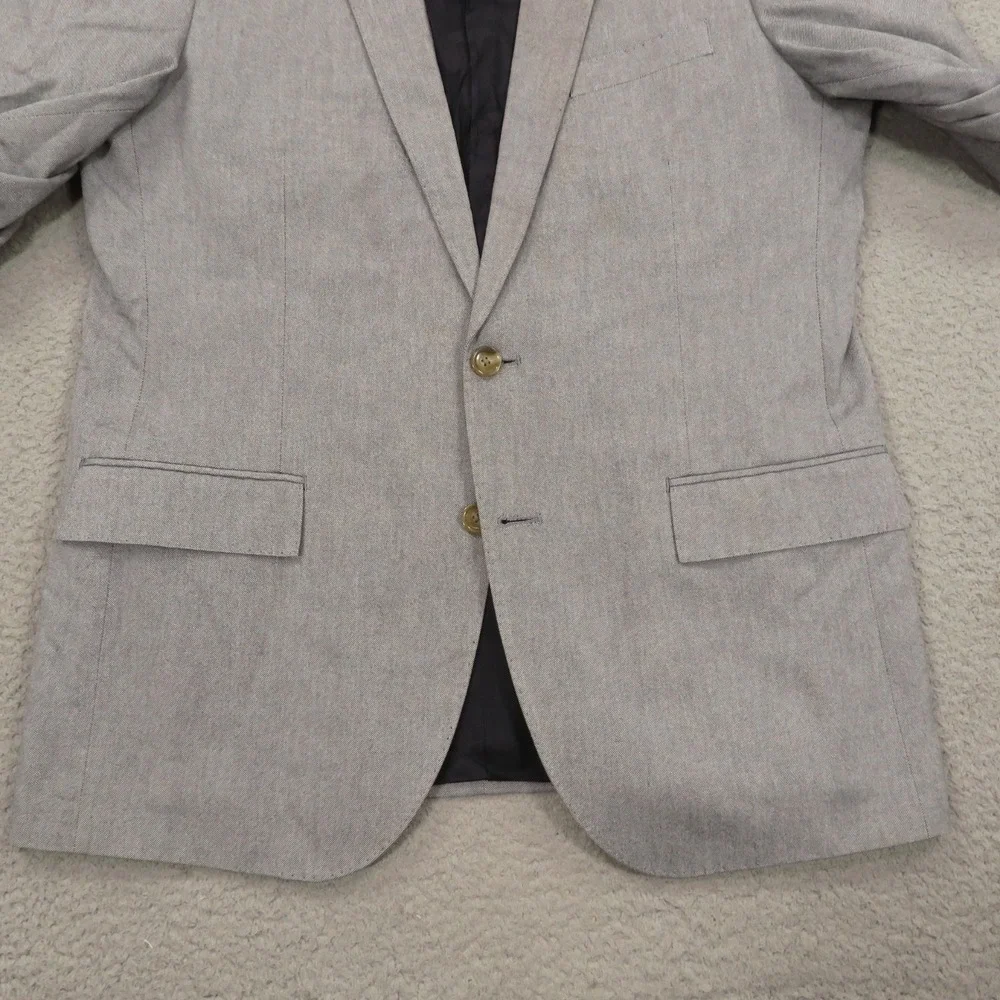 J Crew Blazer 42R Ludlow Carpini Cotton Chambray Grey Blue Sport Coat Jacket Men